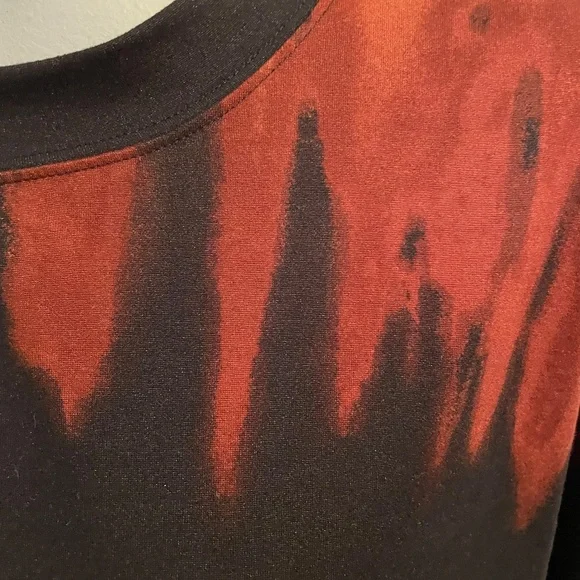 Peyton Jensen sweatshirt long sleeve banded hem ombre tie dye black orange small - Picture 2 of 7